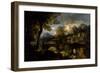 The Rest on the Flight into Egypt, 1670-1700 (Oil on Canvas)-European School-Framed Giclee Print