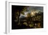 The Rest on the Flight into Egypt, 1670-1700 (Oil on Canvas)-European School-Framed Giclee Print