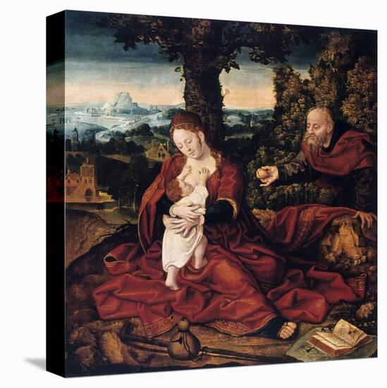 The Rest on the Flight into Egypt, 16th Century-Bernaert Van Orley-Stretched Canvas