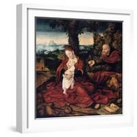 The Rest on the Flight into Egypt, 16th Century-Bernaert Van Orley-Framed Giclee Print