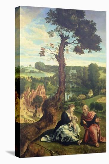 The Rest on the Flight into Egypt, C.1534-40 (Panel)-Pieter Coecke van Aelst-Stretched Canvas