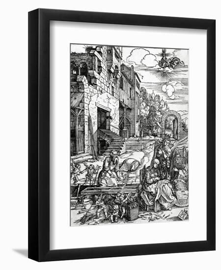 The Rest on the Flight into Egypt, from the 'Life of the Virgin' Series, 1511 (Woodcut)-Albrecht Dürer-Framed Premium Giclee Print