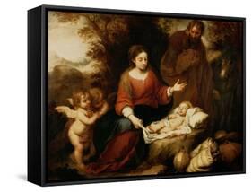 The Rest on the Flight Into Egypt-Bartolome Esteban Murillo-Framed Stretched Canvas