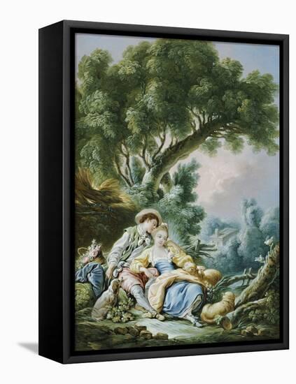 The Rest, Pensent-Ils a Ce Mouton?-Francois Boucher-Framed Stretched Canvas