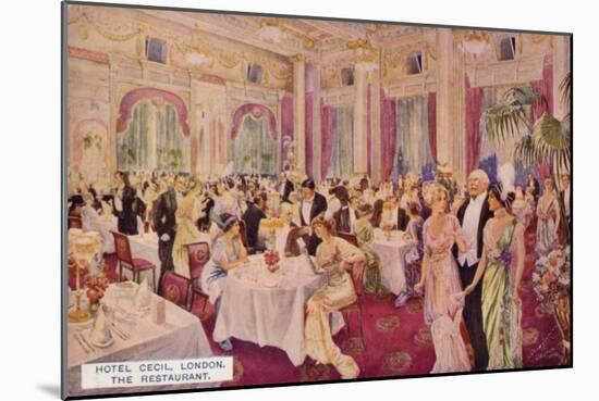 The Restaurant, Hotel Cecil, London-null-Mounted Giclee Print