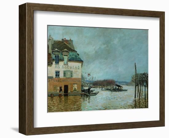 The Restaurant La Barque During the Flood at Port Marly-Alfred Sisley-Framed Giclee Print