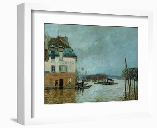 The Restaurant La Barque During the Flood at Port Marly-Alfred Sisley-Framed Giclee Print