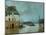 The Restaurant La Barque During the Flood at Port Marly-Alfred Sisley-Mounted Giclee Print