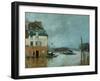 The Restaurant La Barque During the Flood at Port Marly-Alfred Sisley-Framed Giclee Print