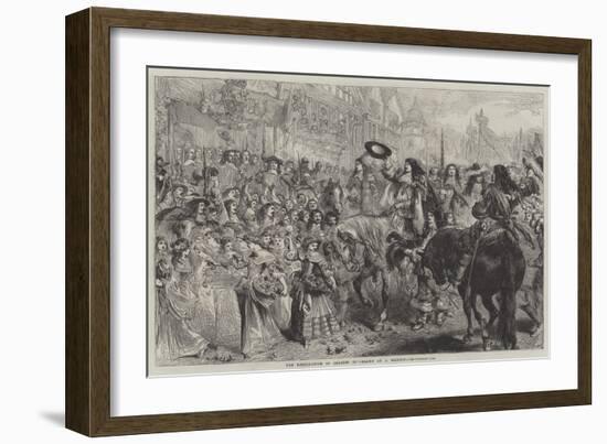 The Restoration of Charles II-Sir John Gilbert-Framed Giclee Print