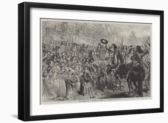 The Restoration of Charles II-Sir John Gilbert-Framed Giclee Print