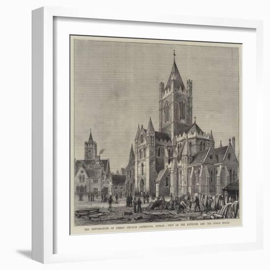 The Restoration of Christ Church Cathedral, Dublin, View of the Exterior and the Synod House-Henry William Brewer-Framed Giclee Print