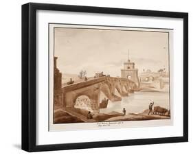 The Restoration of Ponte Milvio by Pope Pius Vii, 1833-Agostino Tofanelli-Framed Giclee Print