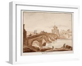 The Restoration of Ponte Milvio by Pope Pius Vii, 1833-Agostino Tofanelli-Framed Giclee Print