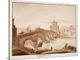 The Restoration of Ponte Milvio by Pope Pius Vii, 1833-Agostino Tofanelli-Stretched Canvas