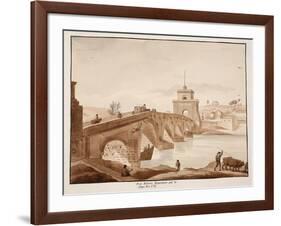 The Restoration of Ponte Milvio by Pope Pius Vii, 1833-Agostino Tofanelli-Framed Giclee Print