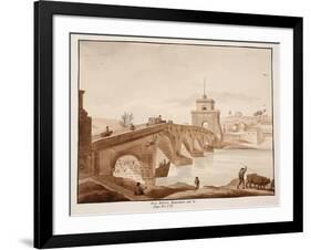 The Restoration of Ponte Milvio by Pope Pius Vii, 1833-Agostino Tofanelli-Framed Giclee Print