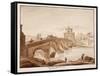 The Restoration of Ponte Milvio by Pope Pius Vii, 1833-Agostino Tofanelli-Framed Stretched Canvas