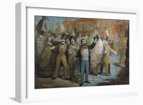 The Resurgence - Patriotic Demonstration in Florence, 1847-null-Framed Giclee Print