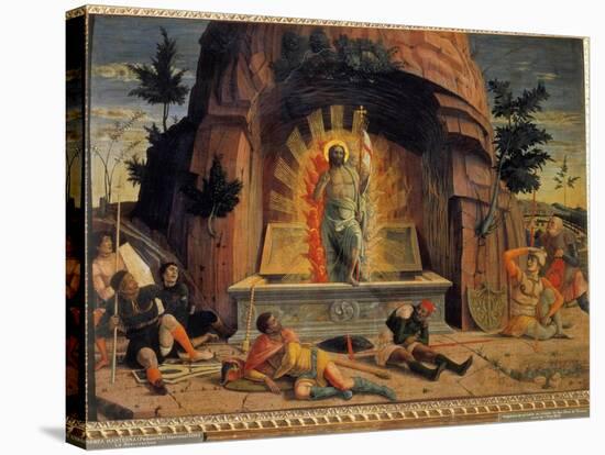 The Resurrection Fragment of the Predelle of the Altarpiece of the Church of San Zeno in Verona by-Andrea Mantegna-Stretched Canvas
