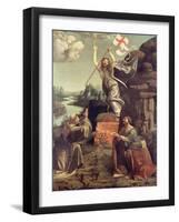 The Resurrection of Christ with Saints Leonard of Noblac and Lucia, Ca 1491-Giovanni Antonio Boltraffio-Framed Giclee Print