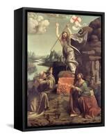 The Resurrection of Christ with Saints Leonard of Noblac and Lucia, Ca 1491-Giovanni Antonio Boltraffio-Framed Stretched Canvas