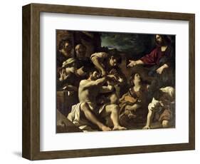 The Resurrection of Lazarus, circa 1619-Guercino (Giovanni Francesco Barbieri)-Framed Giclee Print