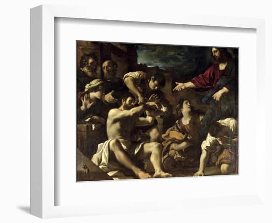 The Resurrection of Lazarus, circa 1619-Guercino (Giovanni Francesco Barbieri)-Framed Giclee Print