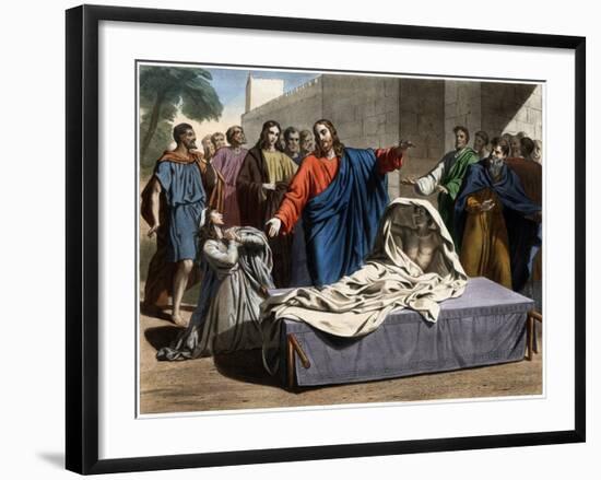 The Resurrection of the Son of the Widow of Nain 19Th-Century Print-Stefano Bianchetti-Framed Premium Giclee Print