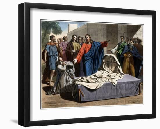 The Resurrection of the Son of the Widow of Nain 19Th-Century Print-Stefano Bianchetti-Framed Giclee Print