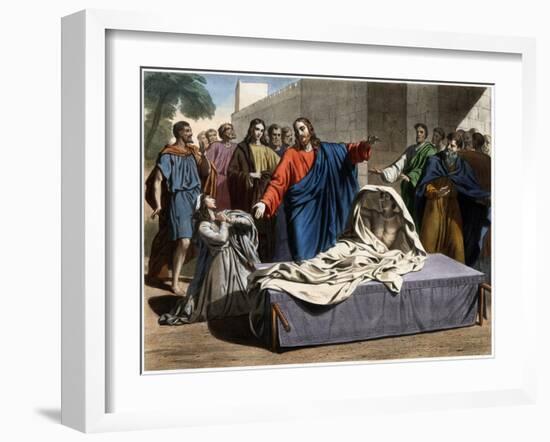 The Resurrection of the Son of the Widow of Nain 19Th-Century Print-Stefano Bianchetti-Framed Giclee Print