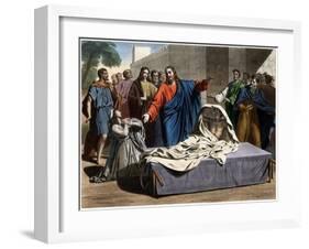 The Resurrection of the Son of the Widow of Nain 19Th-Century Print-Stefano Bianchetti-Framed Giclee Print