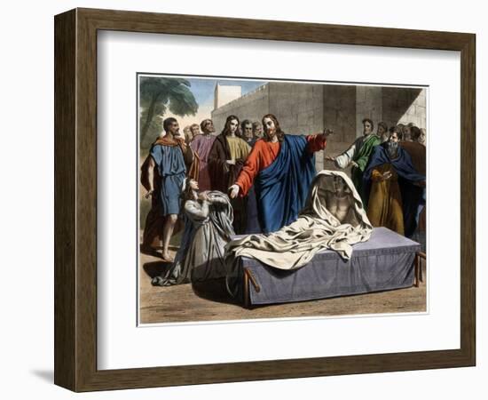 The Resurrection of the Son of the Widow of Nain 19Th-Century Print-Stefano Bianchetti-Framed Giclee Print