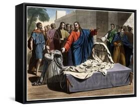 The Resurrection of the Son of the Widow of Nain 19Th-Century Print-Stefano Bianchetti-Framed Stretched Canvas