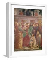 The Resurrection of Theophilus, the Son of the King of Antioch, Detail of St. Peter and Theophilus-Masolino And Filippino Lippi Masaccio-Framed Giclee Print