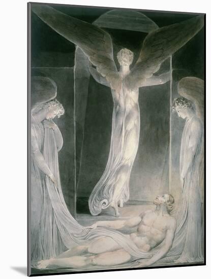 The Resurrection: the Angels Rolling Away the Stone from the Sepulchre-William Blake-Mounted Giclee Print