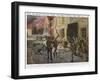 The Retreat from Mons by W.B. Wollen-null-Framed Art Print
