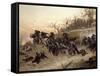 The Retreat of the French Artillery-Alphonse De Neuville-Framed Stretched Canvas