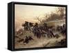 The Retreat of the French Artillery-Alphonse De Neuville-Framed Stretched Canvas