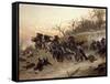 The Retreat of the French Artillery-Alphonse De Neuville-Framed Stretched Canvas