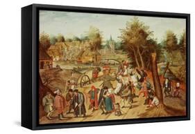 The Return from the Kermesse-Pieter Brueghel the Younger-Framed Stretched Canvas