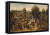The Return from the Village Fair-Pieter Brueghel the Younger-Framed Stretched Canvas