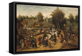 The Return from the Village Fair-Pieter Brueghel the Younger-Framed Stretched Canvas