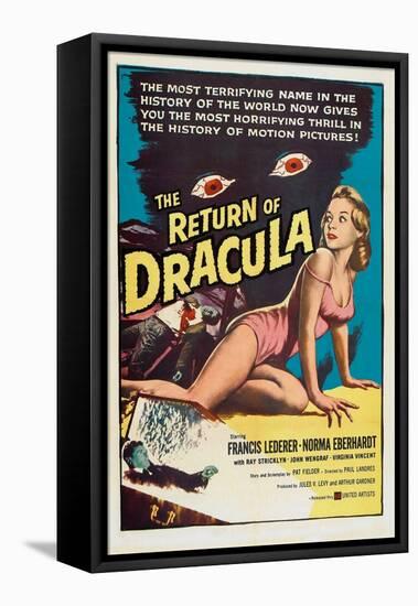 The Return of Dracula, Francis Lederer, Norma Eberhardt, 1958-null-Framed Stretched Canvas