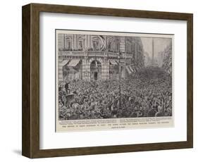 The Return of Major Marchand to Paris, the Crowd Outside the Cercle Militaire Cheering the Explorer-Henri Lanos-Framed Giclee Print