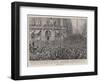 The Return of Major Marchand to Paris, the Crowd Outside the Cercle Militaire Cheering the Explorer-Henri Lanos-Framed Giclee Print