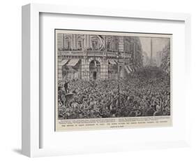 The Return of Major Marchand to Paris, the Crowd Outside the Cercle Militaire Cheering the Explorer-Henri Lanos-Framed Giclee Print