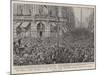 The Return of Major Marchand to Paris, the Crowd Outside the Cercle Militaire Cheering the Explorer-Henri Lanos-Mounted Giclee Print