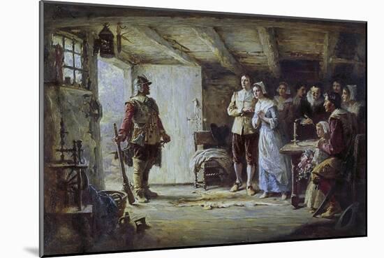 The Return of Miles Standish, 1622-Jean Leon Gerome Ferris-Mounted Giclee Print