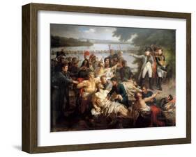 The Return of Napoleon to the Island of Lobau after the Battle of Essling, May 23, 1809-Charles Meynier-Framed Giclee Print